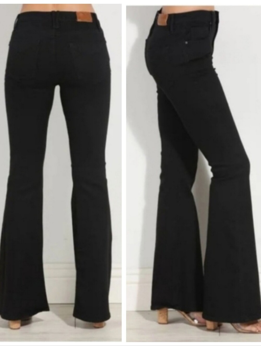 Unpublished Janet Flare Black Mid Rise Jeans Women's 29 Bohemian Hippie Retro